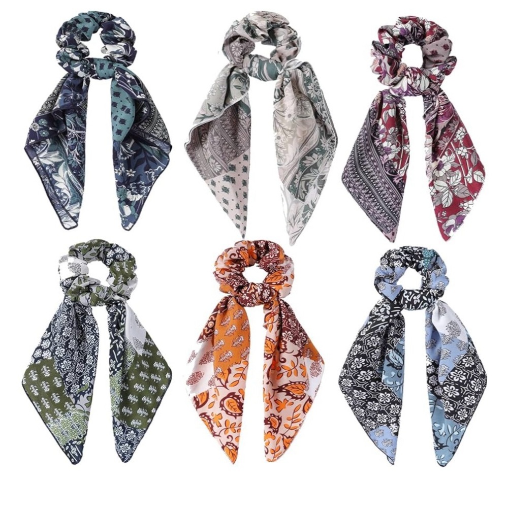 Amazon Multicolor Patterned Hair Scrunchies Set